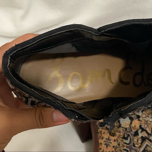 Sam Edelman Women's Petty Ankle Boot Multicolor Tapestry Size 9M Side zip - Picture 10 of 11